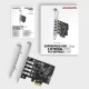 AXAGON PCEU-43RS Kontroler PCIe 4x port USB 3.2 GEN 1, UASP, chipset Renesas, 15-pin SATA zasilacz
