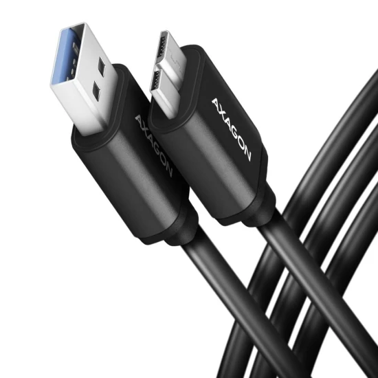 AXAGON BUMM3-AM10AB Kabel Micro-B USB  USB-A 3.2 Gen 1, 1m, 3A, ALU, PVC Czarny