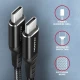 AXAGON BUCM-CM30AB Kabel USB-C - USB-C 2.0, 3m, PD 60W, 3A, ALU, oplot, Czarny