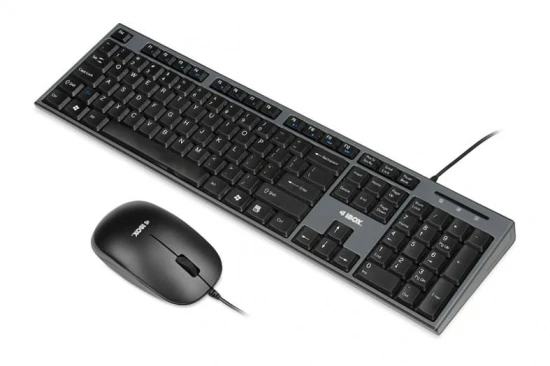 iBOX Zestaw klawiatura + mysz IBOX IKMS606 (USB 2.0; (US); czarna, optyczna; 800 DPI)
