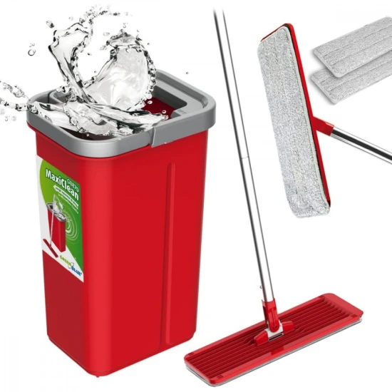 GreenBlue Mop płaski z wiadrem i wyciskaczem dwa wkłady HQ GreenBlue GB870