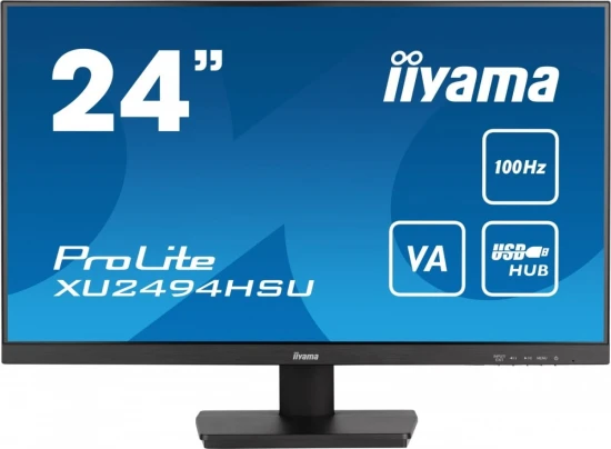 IIYAMA Monitor  23.8 cala XU2494HSU-B6 VA,FHD,HDMI,DP,100Hz,USBx2,SLIM
