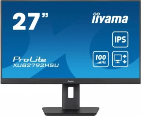 IIYAMA Monitor ProLite XUB2792HSU-B6 27 cali IPS,HDMI,DP,100Hz,SLIM,4xUSB3.2,PIVOT,  HAS(150mm),2x2W