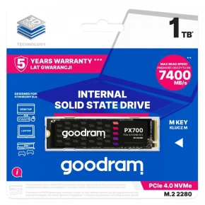 GOODRAM PX700 1TB M.2 PCIe 2280 4x4 7400/6500MB/s Dysk SSD SSDPR-PX700-01T-80