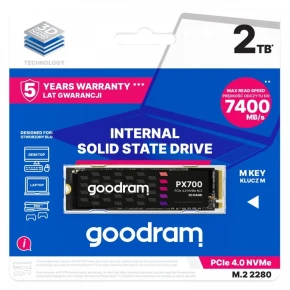 GOODRAM PX700 2TB M.2 PCIe 80 4x4 7400/6500MB/s Dysk SSD SSDPR-PX700-02T-8022