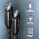 AXAGON BUCM32-CM15A Kabel USB-C - USB-C 3.2 Gen 2, 1.5m, PD 100W, 5A, 4K HD, ALU, oplot, czarny