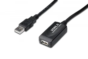 Digitus Kabel przedłużający USB 2.0 HighSpeed Typ USB A/USB A M/Ż aktywny, czarny 15m