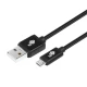 TB Kabel USB-Micro USB 1.5 m. czarny sznurek